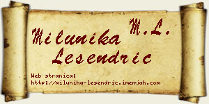 Milunika Lesendrić vizit kartica
